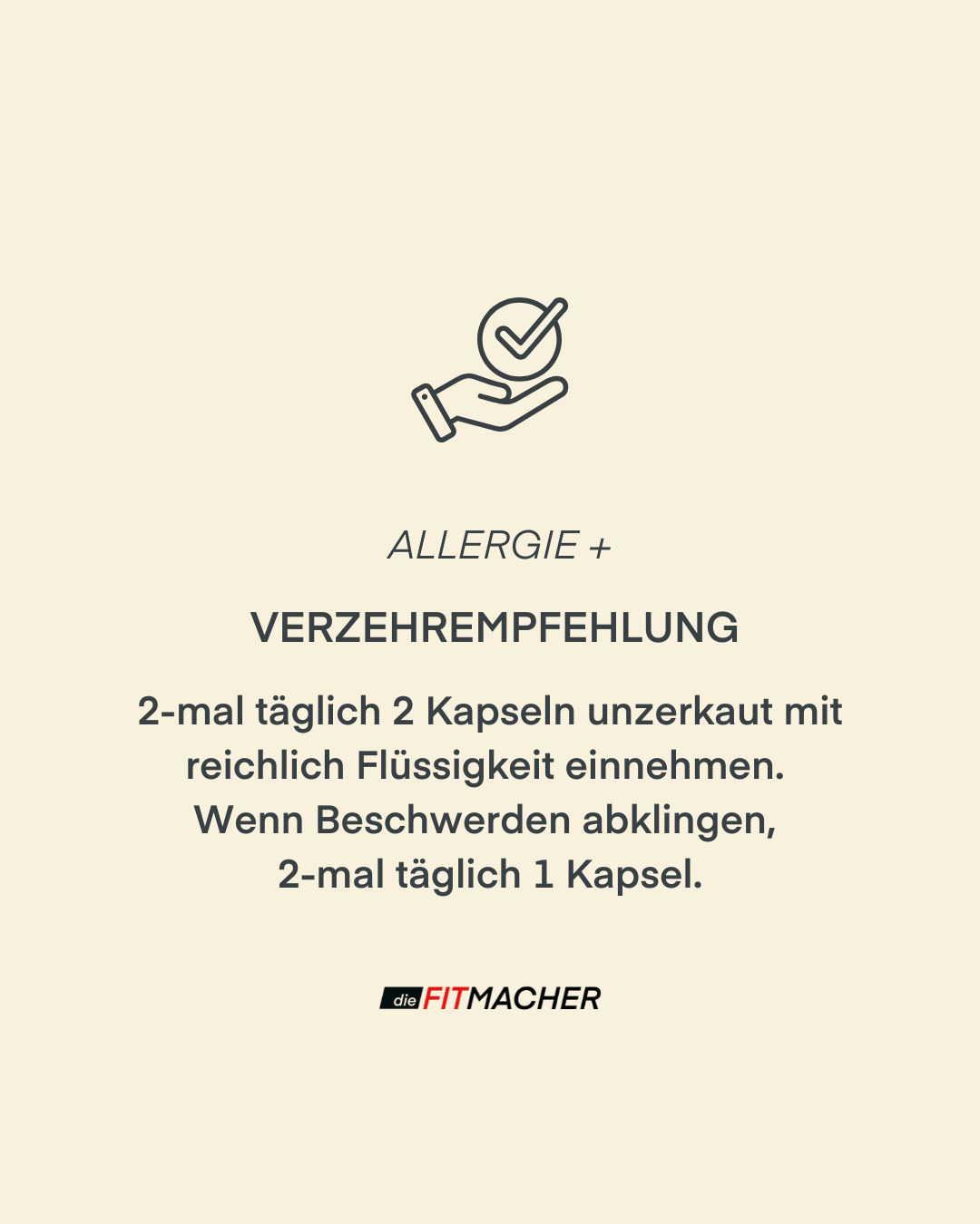 Allergie+ Verzehrempfehlung