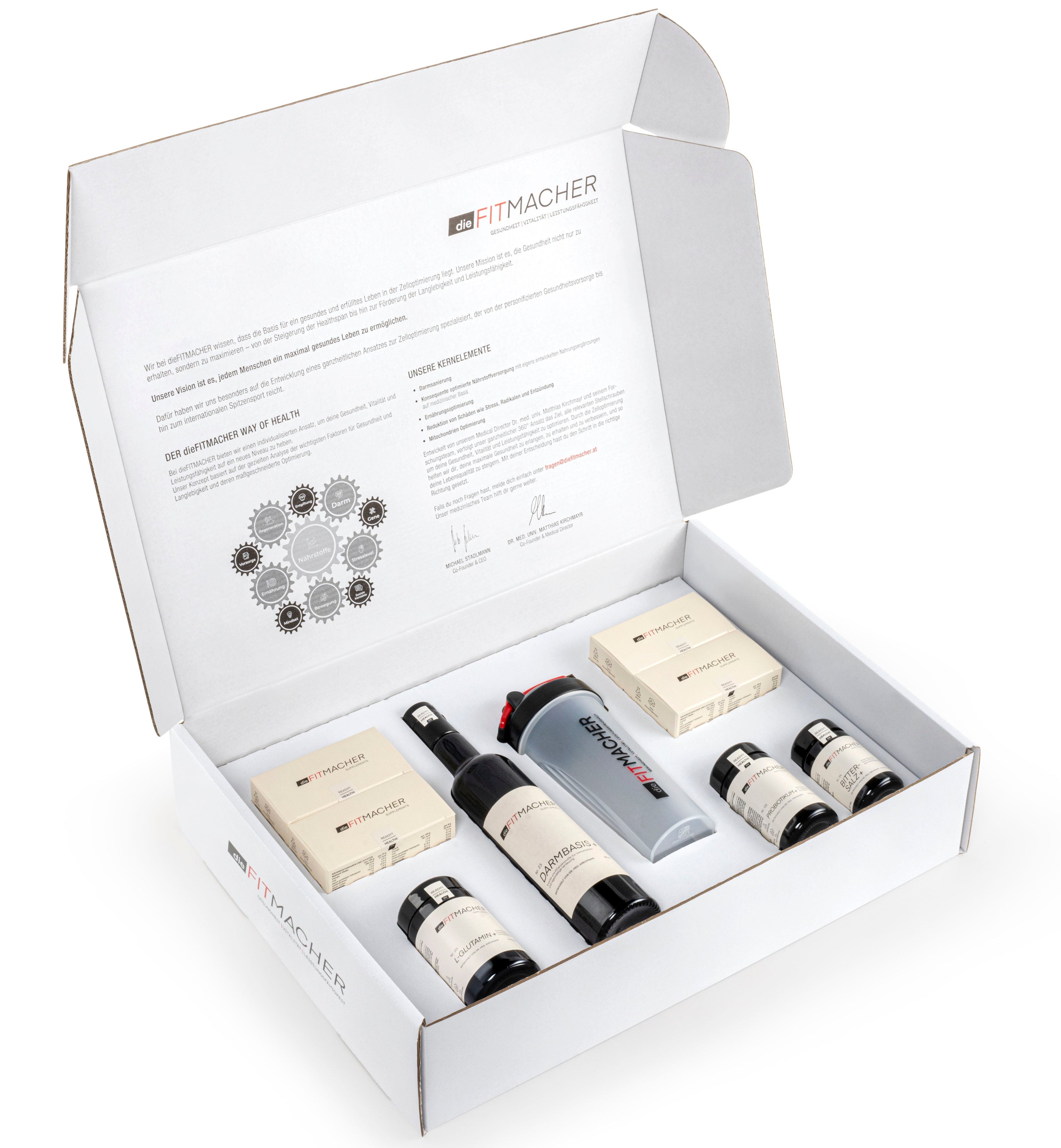 Damsanierungs Schachtel mit Produkten drinnen