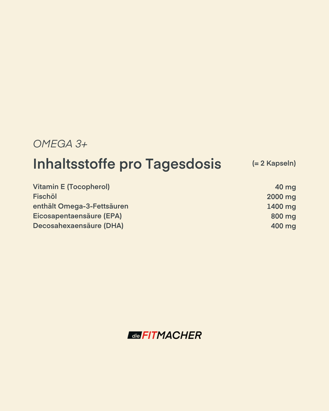 Omega 3+ Inhaltsstoffe
