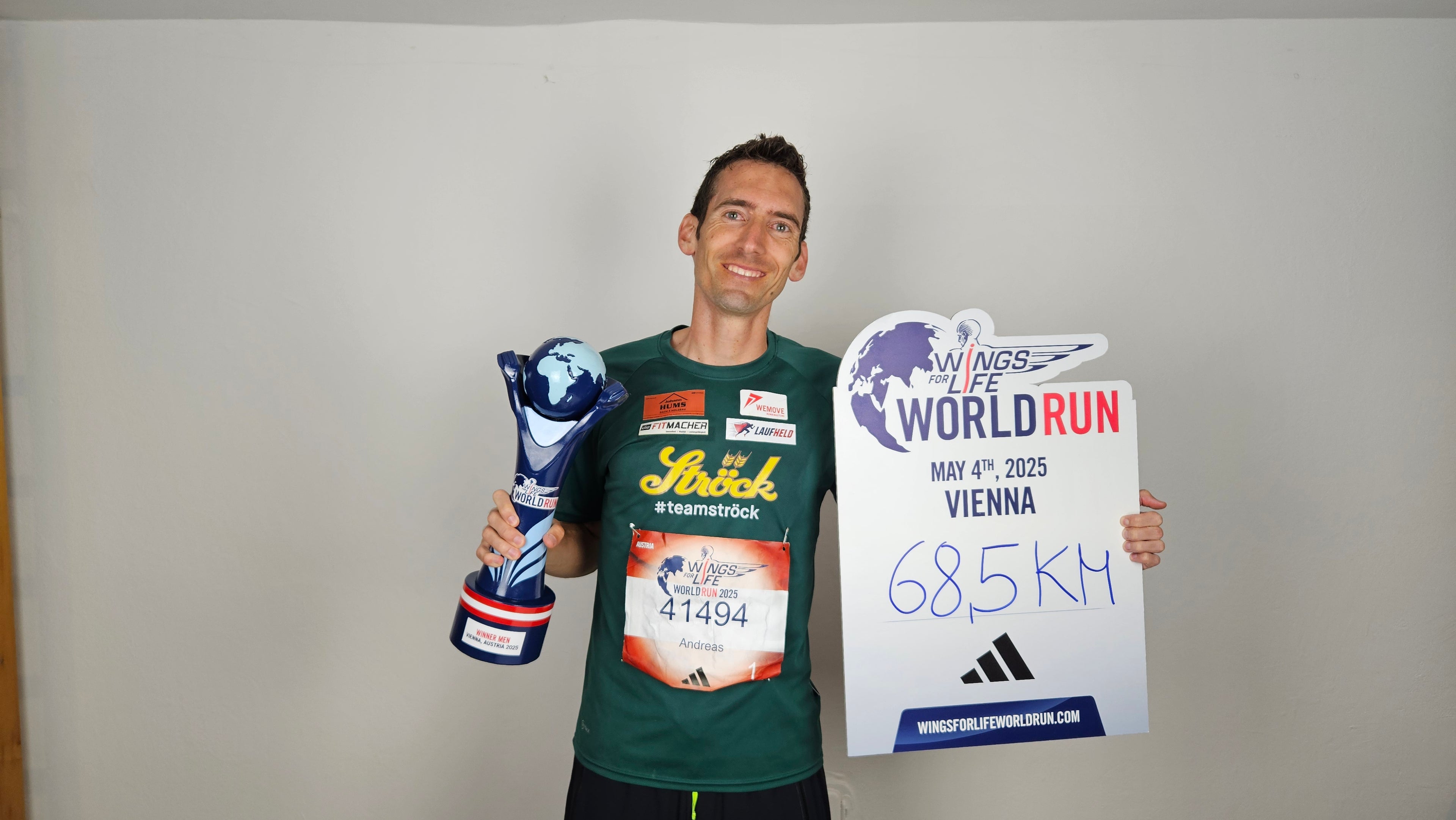 Andreas Vojta nach dem Wings for Life Marathon 