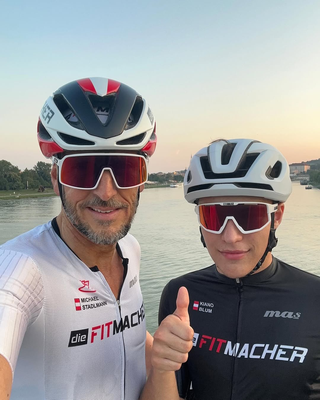 Michael Stadlmann und Kino Blum beim Rennradfahren